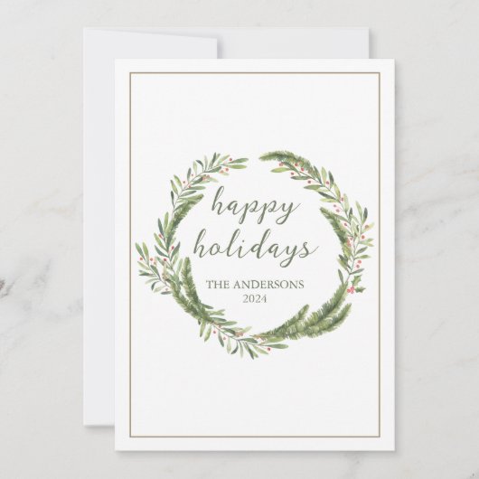 Kerstvakantie krans wenskaart feestdagenkaart (Voorkant)