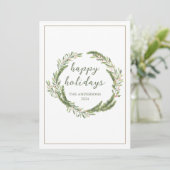 Kerstvakantie krans wenskaart feestdagenkaart (Staand voorkant)