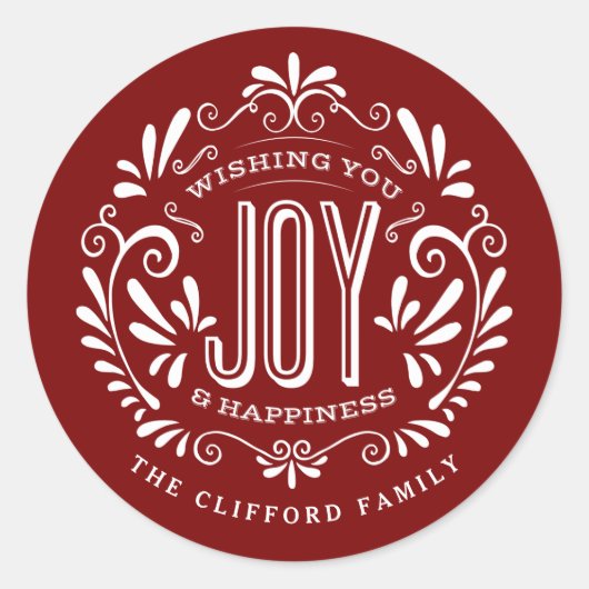 KERSTVAKANTIE KRIJT KUNST ORNAMENT STICKERS (Voorkant)