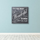 Kerstvakantie krijtbord canvas afdruk (Insitu (Houten vloer))