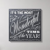 Kerstvakantie krijtbord canvas afdruk (Voorkant)