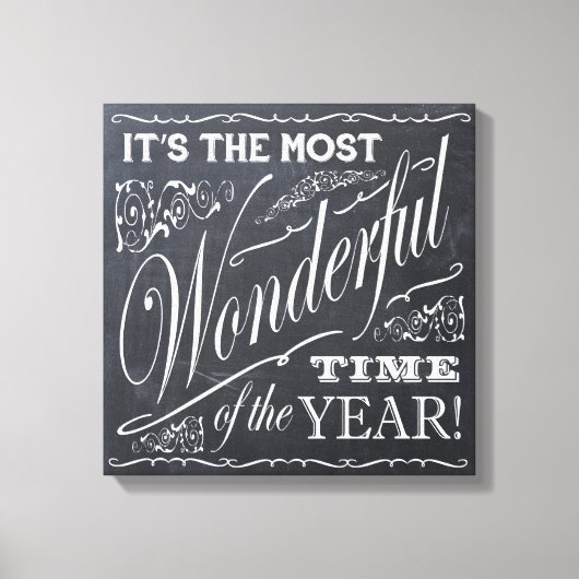 Kerstvakantie krijtbord canvas afdruk (Voorkant)