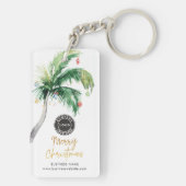 Kerstvakantie Kust Palmboom Swag Sleutelhanger (achterkant)