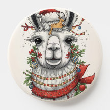 Kerstvakantie Lama Pop Socket