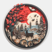 Kerstvakantie Landelijk Ronde Sticker (Voorkant)