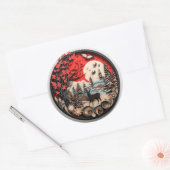 Kerstvakantie Landelijk Ronde Sticker (Envelop)