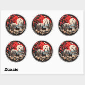Kerstvakantie Landelijk Ronde Sticker (Vel)