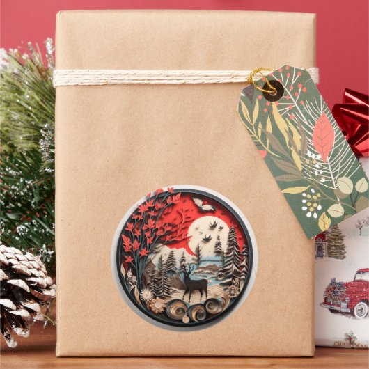Kerstvakantie Landelijk Ronde Sticker (Feestdagen)