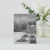 Kerstvakantie, landelijke sneeuwscans feestdagenkaart (Staand voorkant)
