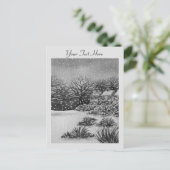 Kerstvakantie, landelijke sneeuwscans feestdagenkaart (Staand voorkant)