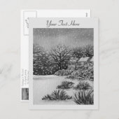 Kerstvakantie, landelijke sneeuwscans feestdagenkaart (Voorkant / Achterkant)