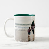 Kerstvakantie Lange Horizontale Wrap Foto Tweekleurige Koffiemok (Links)