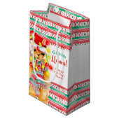 kerstvakantie Llama-waterverf, aangepast Klein Cadeauzakje (Voorkant Gekanteld)