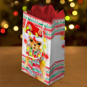 kerstvakantie Llama-waterverf, aangepast Klein Cadeauzakje