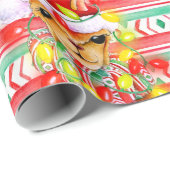 kerstvakantie Llama-waterverf Cadeaupapier (Rol Hoek)