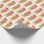 Kerstvakantie Llama waterverf herhalingspatroon Cadeaupapier (Hoek)