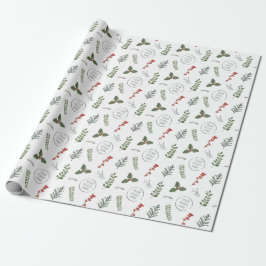 Kerstvakantie Logo Kleine Zakelijke Promotie Cadeaupapier