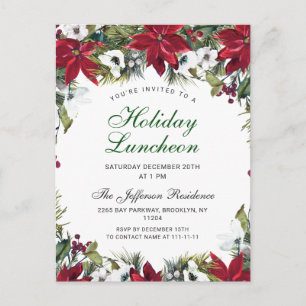 Kerstvakantie Lunch Uitnodigingskaart Briefkaart