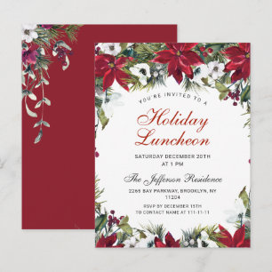 Kerstvakantie Lunch Uitnodigingskaart Briefkaart