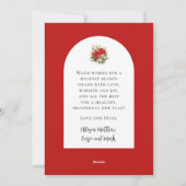 Kerstvakantie Mailbox Bloemen Monogram No-Photo Feestdagenkaart (Achterkant)