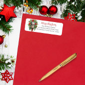 Kerstvakantie Mailbox Floral Monogram Etiket