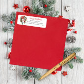 Kerstvakantie Mailbox Floral Monogram Etiket