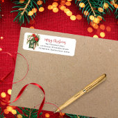 Kerstvakantie Mailbox Floral Monogram Etiket