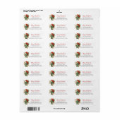 Kerstvakantie Mailbox Floral Monogram Etiket (Full Sheet)