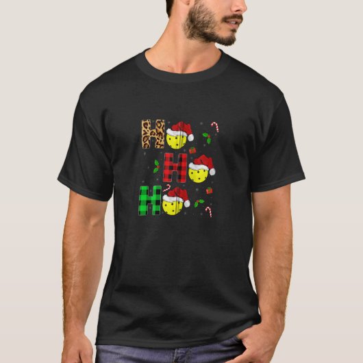 Kerstvakantie Matching Santa Ho Ho Ho Pickleball C T-shirt (Voorkant)