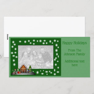Kerstvakantie Meisje Elf Scène Foto Kaart