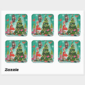 Kerstvakantie meisjesachtige Boom | Sticker (Vel)