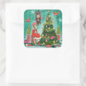 Kerstvakantie meisjesachtige Boom | Sticker (Tas)