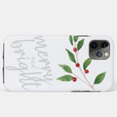 Kerstvakantie Merry and Bright Winterbes Case-Mate iPhone Case (Achterkant (horizontaal))