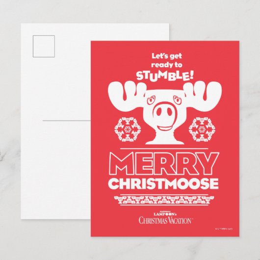 kerstvakantie | Merry Christmoose Briefkaart (Voorkant / Achterkant)