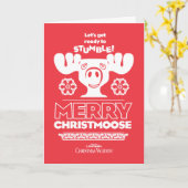 kerstvakantie | Merry Christmoose Kaart (Gele Bloem)