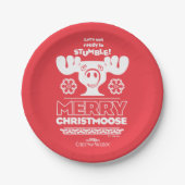 kerstvakantie | Merry Christmoose Papieren Bordje (Voorkant)