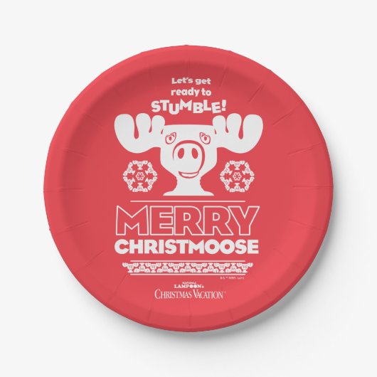 kerstvakantie | Merry Christmoose Papieren Bordje (Voorkant)