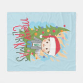 kerstvakantie Merry Clarkmas Fleece Deken (Voorkant (Horizontaal))