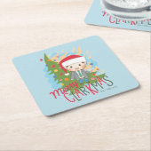 kerstvakantie Merry Clarkmas Kartonnen Onderzetters (Schuin)