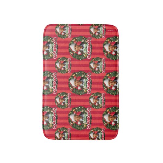 kerstvakantie | Merry Clarkmas Pattern Badmat (Voorkant Verticaal)