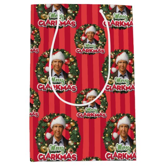 kerstvakantie | Merry Clarkmas Pattern Medium Cadeauzakje (Voorkant)