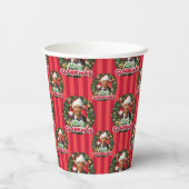 kerstvakantie | Merry Clarkmas Pattern Papieren Bekers (Achterkant)