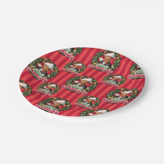 kerstvakantie | Merry Clarkmas Pattern Papieren Bordje (Gekanteld)