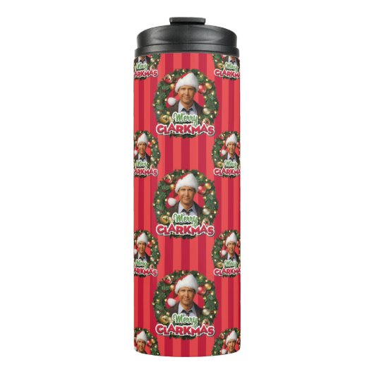 kerstvakantie | Merry Clarkmas Pattern Thermosbeker (Voorkant)