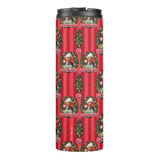 kerstvakantie | Merry Clarkmas Pattern Thermosbeker (Achterkant)