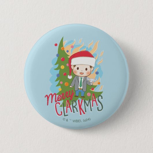 kerstvakantie Merry Clarkmas Ronde Button 5,7 Cm (Voorkant)