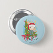 kerstvakantie Merry Clarkmas Ronde Button 5,7 Cm (Voorkant /achterkant)
