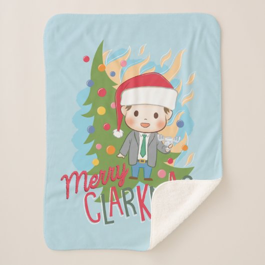 kerstvakantie Merry Clarkmas Sherpa Deken (Voorkant)