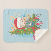 kerstvakantie Merry Clarkmas Sherpa Deken (Voorkant (horizontaal))