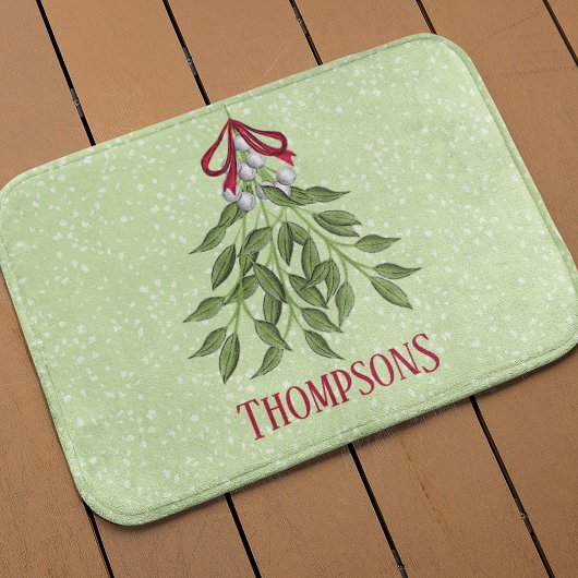 Kerstvakantie Merry Mistletoe Whimsical Plezier Badmat